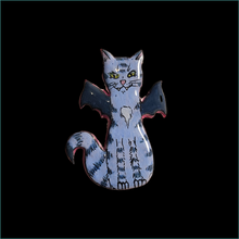 Load image into Gallery viewer, BatCat - teal stripes