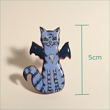 Load image into Gallery viewer, BatCat - teal stripes