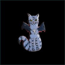 Load image into Gallery viewer, BatCat - teal stripes
