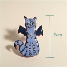 Load image into Gallery viewer, BatCat - teal stripes
